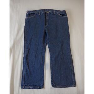 Dickies Men's Size 48x30‎ Blue Straight Leg Dark Wash 100% Cotton Denim Jeans